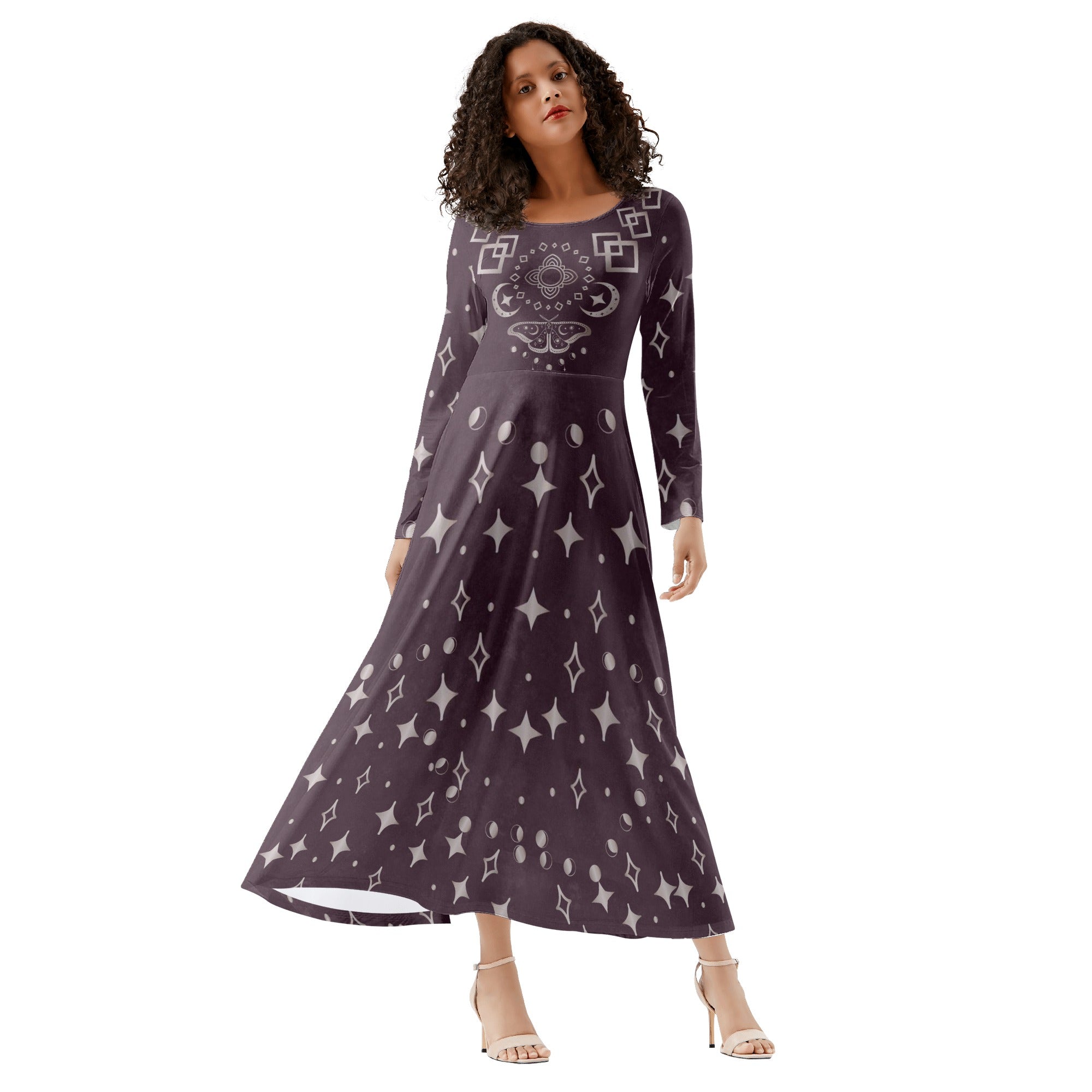 slim fit dress slacks Fit and Flare Maxi Dress-Long Sleeves-Casual or Semi-Formal-Elegant Prom or  Wedding Guest Dress