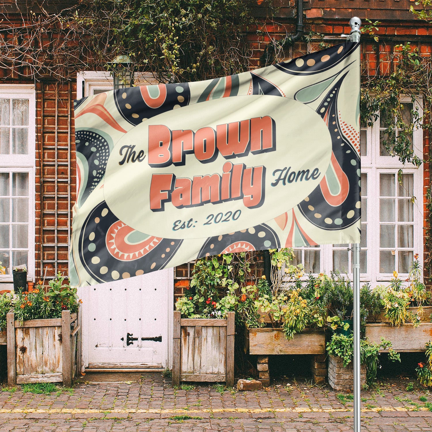 Custom HOUSE FLAGS | Welcome Garden Flag | Personalized Name | Double-Sided, UV Resistant Polyester | Pretty Paisley