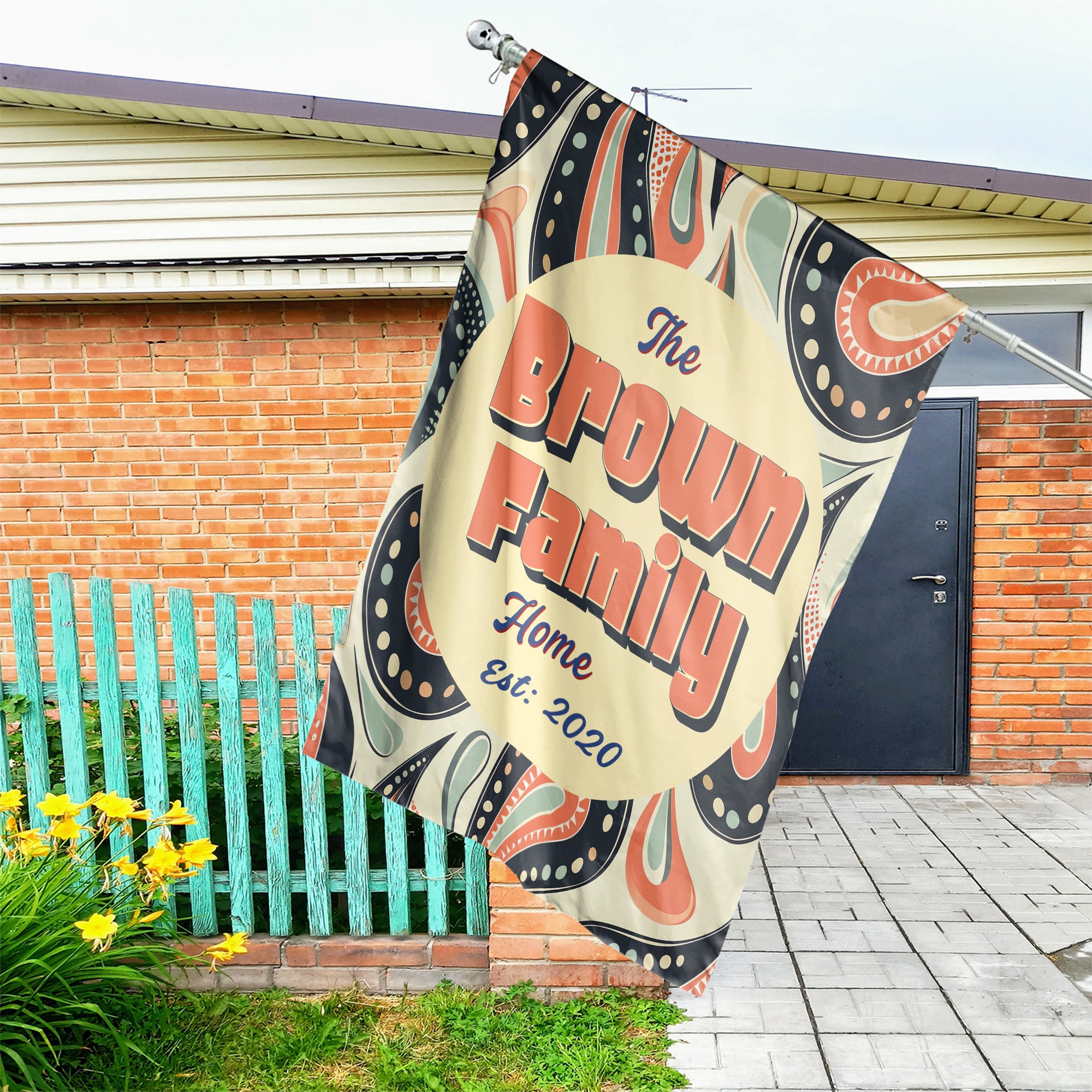 Custom HOUSE FLAGS | Welcome Garden Flag | Personalized Name | Double-Sided, UV Resistant Polyester | Pretty Paisley