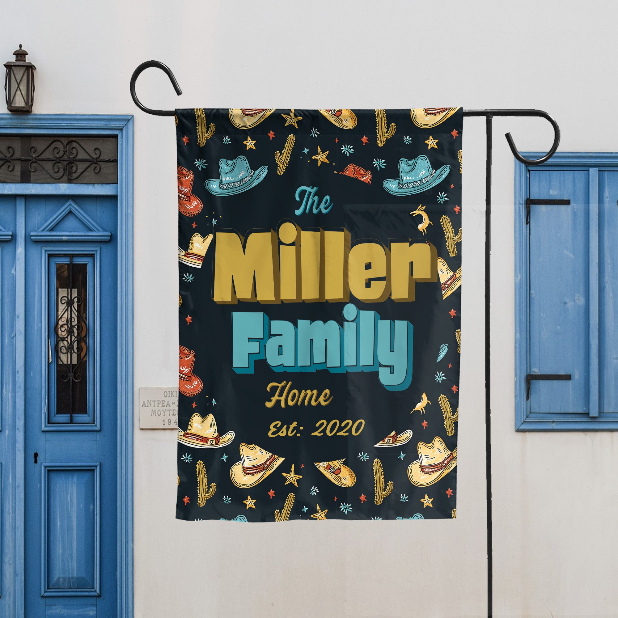 Custom GARDEN Flags | Welcome House Flag | Personalized Name | Double-Sided, UV Resistant Polyester | South Western Cowboy