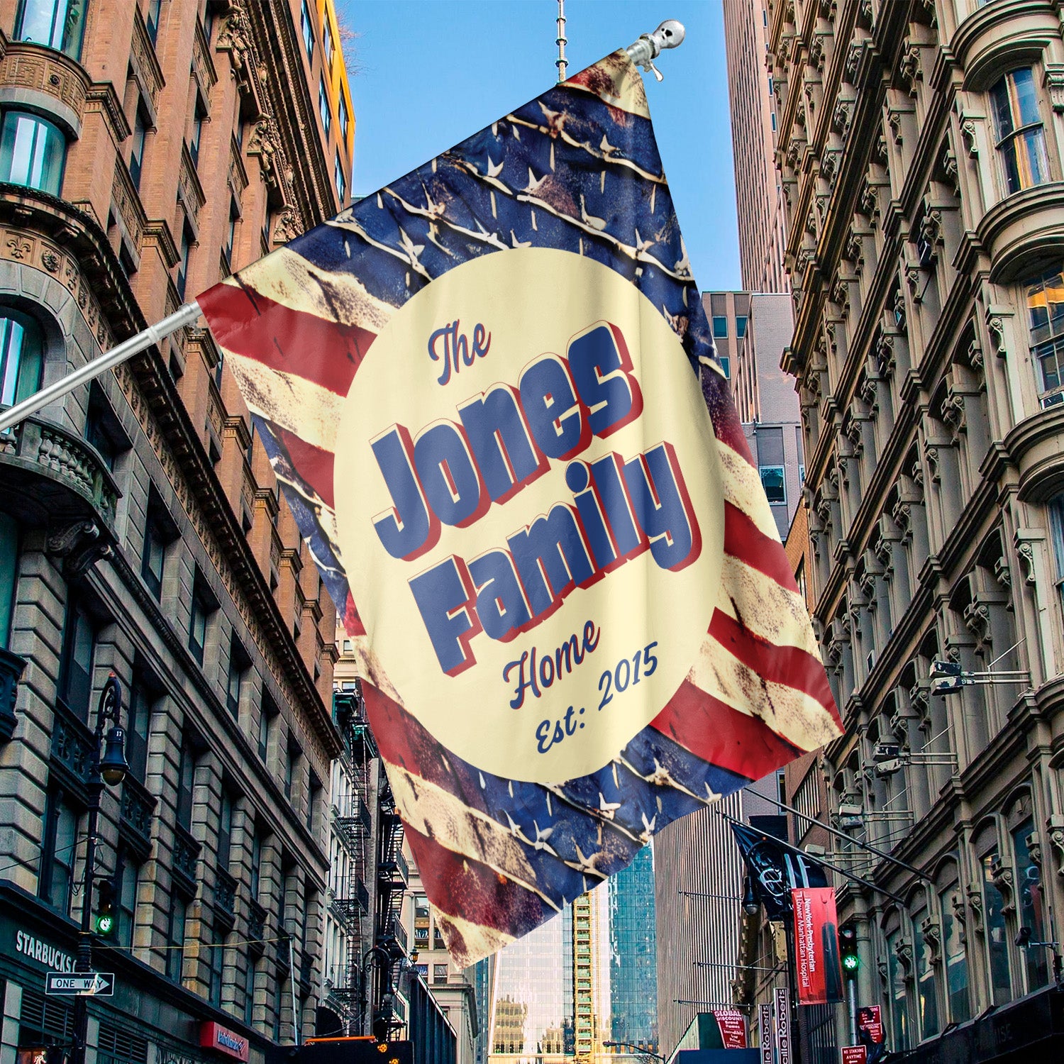 Custom HOUSE FLAGS | Welcome Garden Flag | Personalized Name | Double-Sided, UV Resistant Polyester | Stars and Stripes