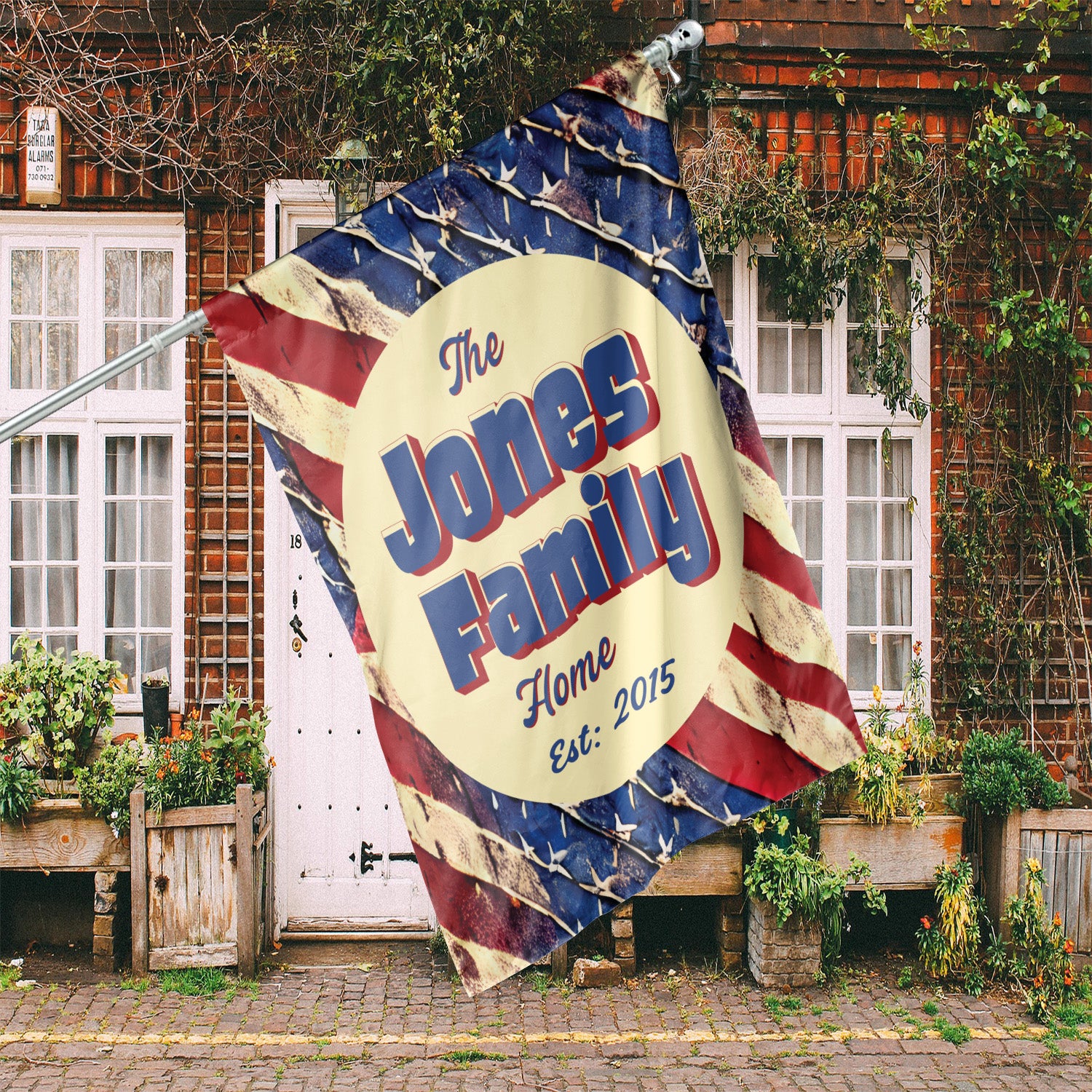 Custom HOUSE FLAGS | Welcome Garden Flag | Personalized Name | Double-Sided, UV Resistant Polyester | Stars and Stripes