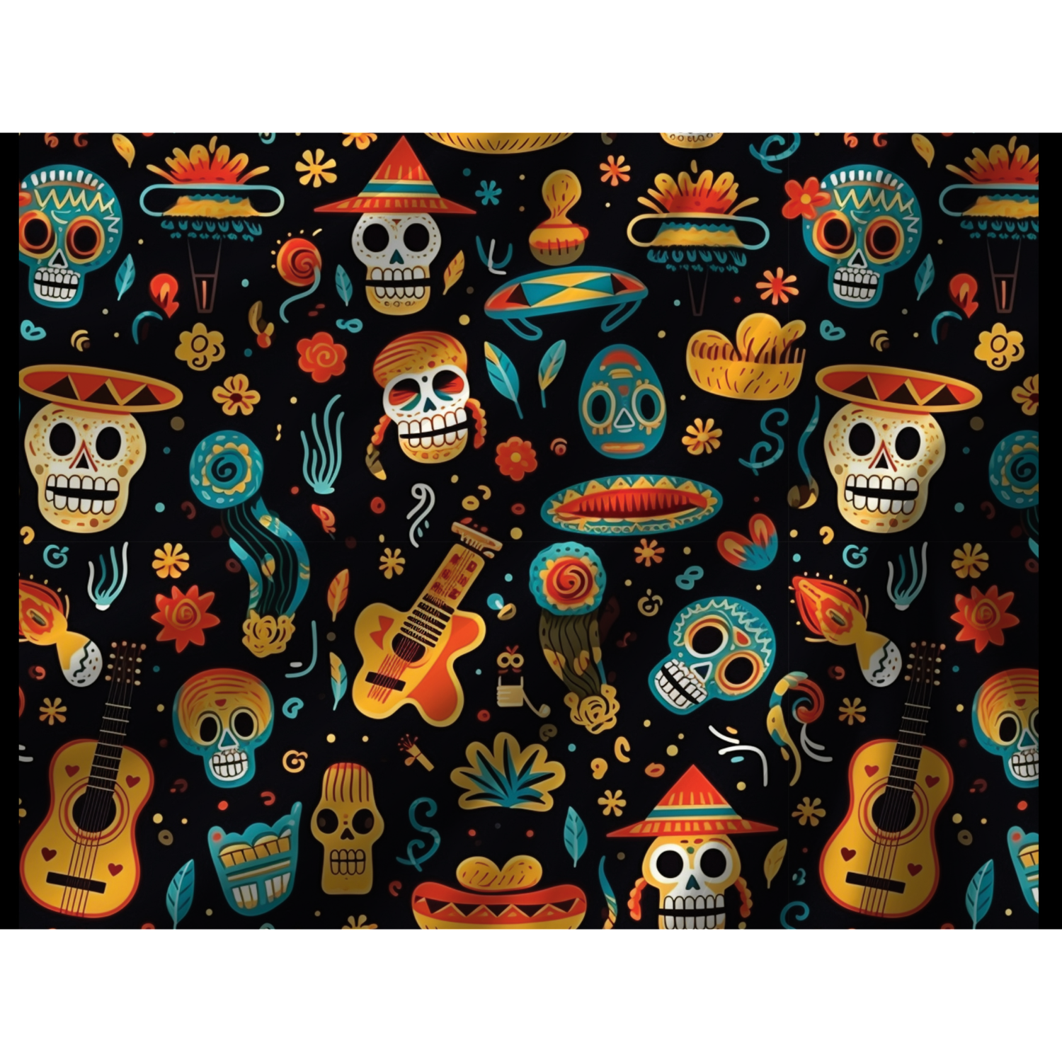 Duvet cover with matching Pillow cases | Luxury Bedding set | Twin, Queen, King Sizes | Day of the Dead Sugar Skulls