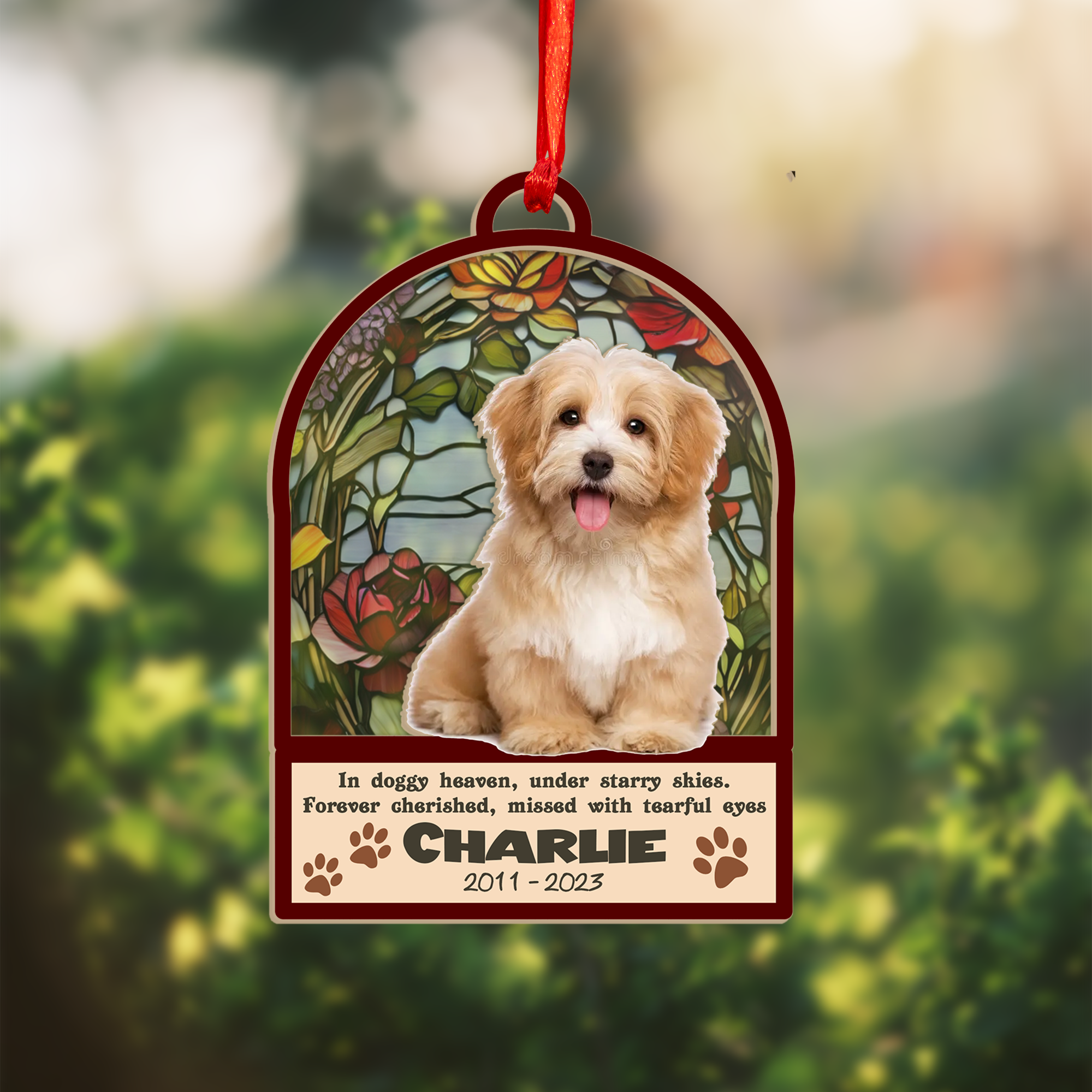 Custom Dog Name Memorial Suncatcher | Personalized Pet Sympathy Gift | Thoughtful Remembrance for Dog Lovers