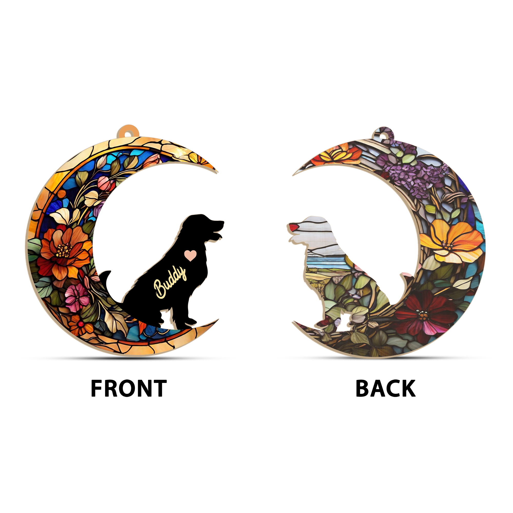 Dog Memorial Suncatcher | Cresent Pet Sympathy Gift | Thoughtful Remembrance for Dog Lovers