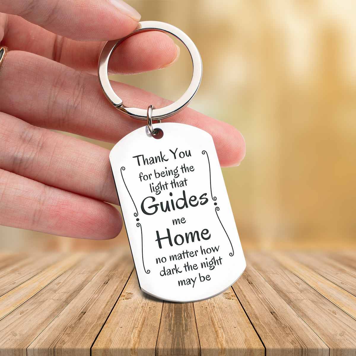Engraved Stainless Steel Keychain | Perfect Gift for Him for Valentines Day | Durable and Stylish | Guides me Home
