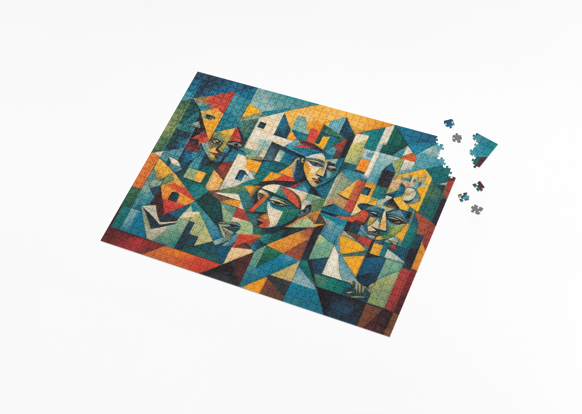 Rectangle Puzzles for All Ages – High-Quality, Durable, and Fun Jigsaw with Precision Laser-Cut Pieces | Hispanic Heritage-Abstract Cubism Portrait