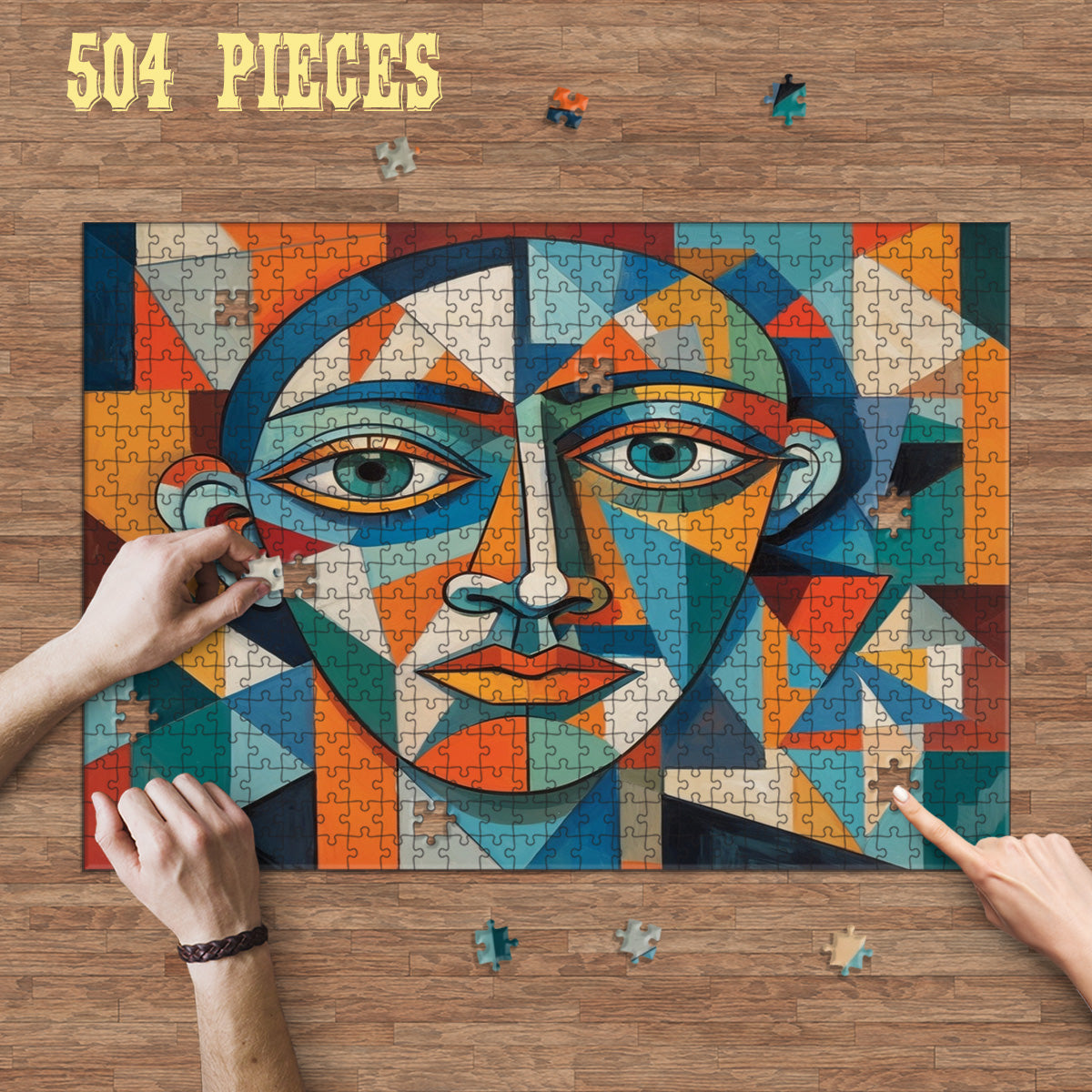 Rectangle Puzzles for All Ages – High-Quality, Durable, and Fun Jigsaw with Precision Laser-Cut Pieces | Hispanic Heritage-Cubism Portrait