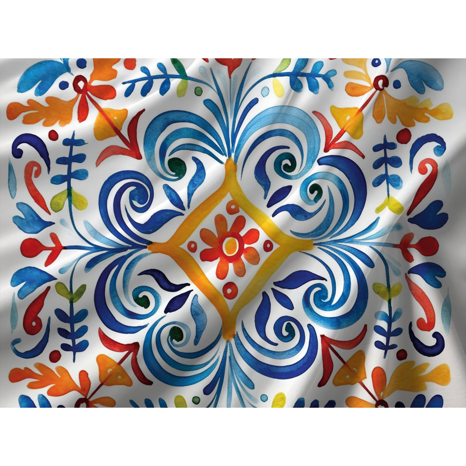 Duvet cover with matching Pillow cases | Luxury Bedding set | Twin, Queen, King Sizes | Mexican Art Swirls