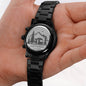 Engraved Black Chronograph Watch - Thoughtful Gift for Grandpa who has everything | Durable, Stylish, and Functional - Camping Memories