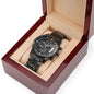 Engraved Black Chronograph Watch - Thoughtful Gift for Grandpa who has everything | Durable, Stylish, and Functional - Camping Memories