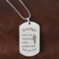 Engraved Dog Tag Necklace with Ball Chain | Personalized Unique Sentimental Gift for Grandfather who has everything | Superhero with Walking Stick