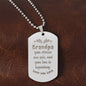 Engraved Dog Tag Necklace with Ball Chain | Personalized Unique Sentimental Gift for Grandfather who has everything | Legendary Grandpa Stories