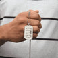 Engraved Dog Tag Necklace with Ball Chain | Personalized Unique Sentimental Gift for Grandfather who has everything | Superhero with Walking Stick