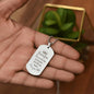 Engraved Dog Tag Necklace with Ball Chain | Personalized Unique Sentimental Gift for Grandfather who has everything | King of Dad Jokes