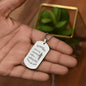 Engraved Dog Tag Necklace with Ball Chain | Personalized Unique Sentimental Gift for Grandfather who has everything | Superhero with Walking Stick