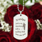 Engraved Dog Tag Necklace with Ball Chain | Personalized Unique Sentimental Gift for Grandfather who has everything | Superhero with Walking Stick