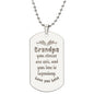 Engraved Dog Tag Necklace with Ball Chain | Personalized Unique Sentimental Gift for Grandfather who has everything | Legendary Grandpa Stories