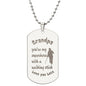 Engraved Dog Tag Necklace with Ball Chain | Personalized Unique Sentimental Gift for Grandfather who has everything | Superhero with Walking Stick