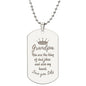 Engraved Dog Tag Necklace with Ball Chain | Personalized Unique Sentimental Gift for Grandfather who has everything | King of Dad Jokes