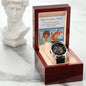 Skeleton Watch for Hubby | Openwork Timepiece with Funny Message Card | Perfect Anniversary or Birthday Gift | Favorite Lullaby