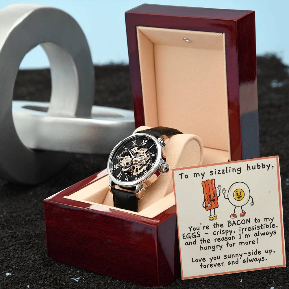 Skeleton Watch with Funny Message for Hubby | Perfect Anniversary or Birthday Gift for Husband | To My Sizzling Hubby