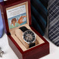 Skeleton Watch for Hubby | Openwork Timepiece with Funny Message Card | Perfect Anniversary or Birthday Gift | Favorite Lullaby