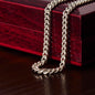 Personalized Message Card & Cuban Chain Necklace for Men | Long Distance Relationship Gift | Mailman