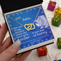 LDR Gift | Long Distance Relationship Gift for Her | Long Distance Love | Cute Funny Gift for Wife or Girlfriend | Interlocking Hearts Necklace with Message card