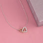 LDR Gift | Long Distance Relationship Gift for Her | Long Distance Love | Cute Funny Gift for Wife or Girlfriend | Interlocking Hearts Necklace with Message card