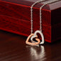 LDR Gift | Long Distance Relationship Gift for Her | Long Distance Love | Cute Funny Gift for Wife or Girlfriend | Interlocking Hearts Necklace with Message card