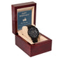 Black Chronograph Watch - The Perfect Gift for Boss Appreciation Day | Three Dial | Water Resistant | Scratch Proof | Gift Box | Message Card