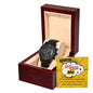Black Chronograph Watch - The Perfect Gift for Boss Birthday | Three Dial | Water Resistant | Scratch Proof | Gift Box | Retro Vintage Message Card