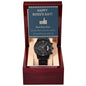 Black Chronograph Watch - The Perfect Gift for Boss Appreciation Day | Three Dial | Water Resistant | Scratch Proof | Gift Box | Message Card