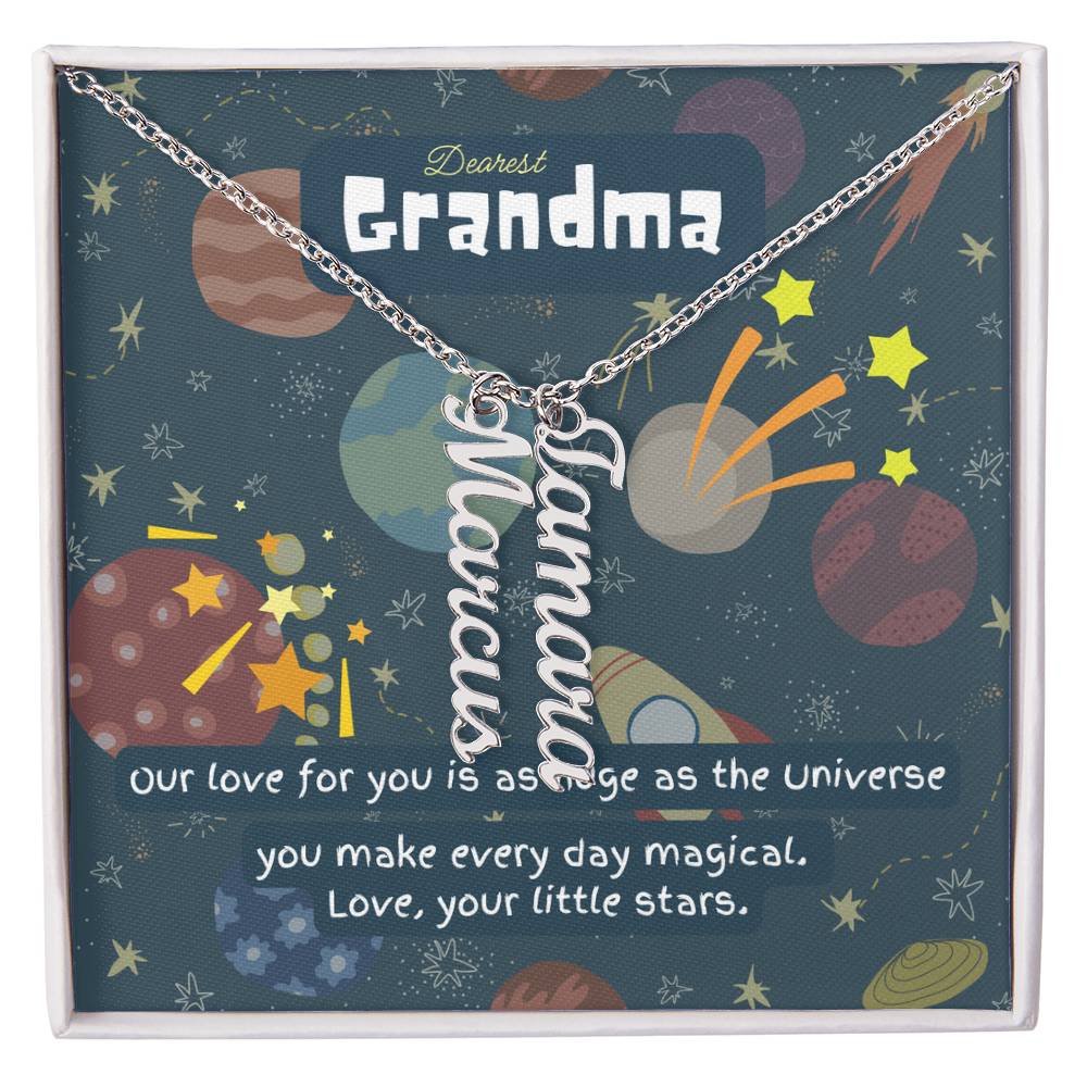 Personalized Name Necklace for Grandma who has everything | Cherished Keepsake Sentimental gift for your Grandmother | Love as huge as the Universe