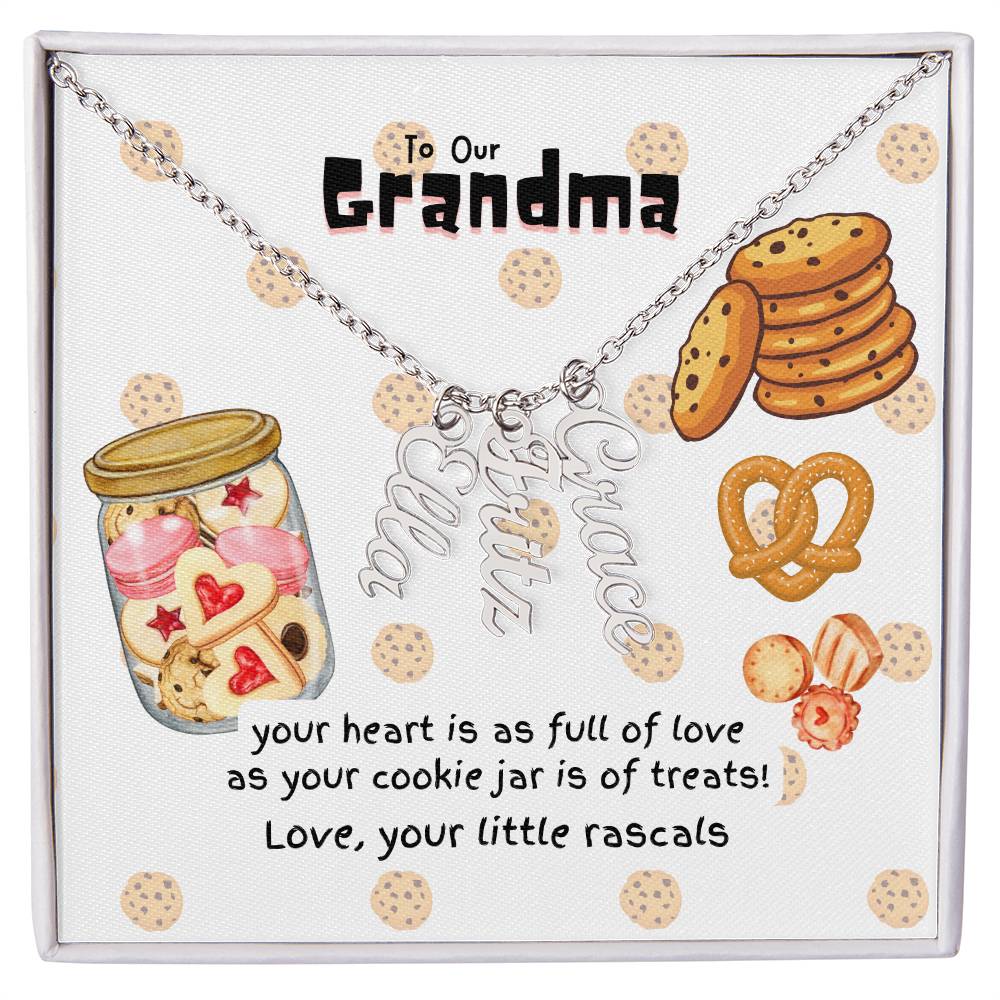 Personalized Name Necklace for Grandma who has everything | Cherished Keepsake Sentimental gift for your Grandmother | Cookie Jar Love