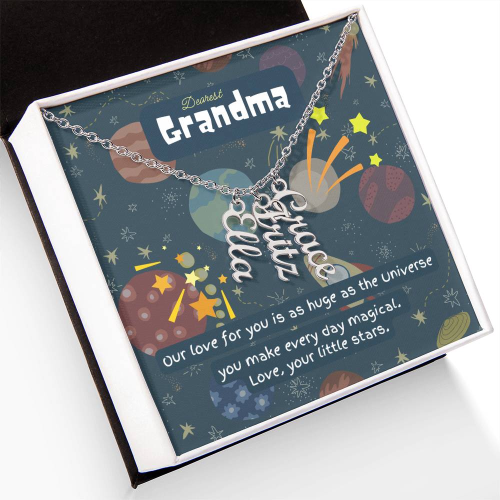 Personalized Name Necklace for Grandma who has everything | Cherished Keepsake Sentimental gift for your Grandmother | Love as huge as the Universe