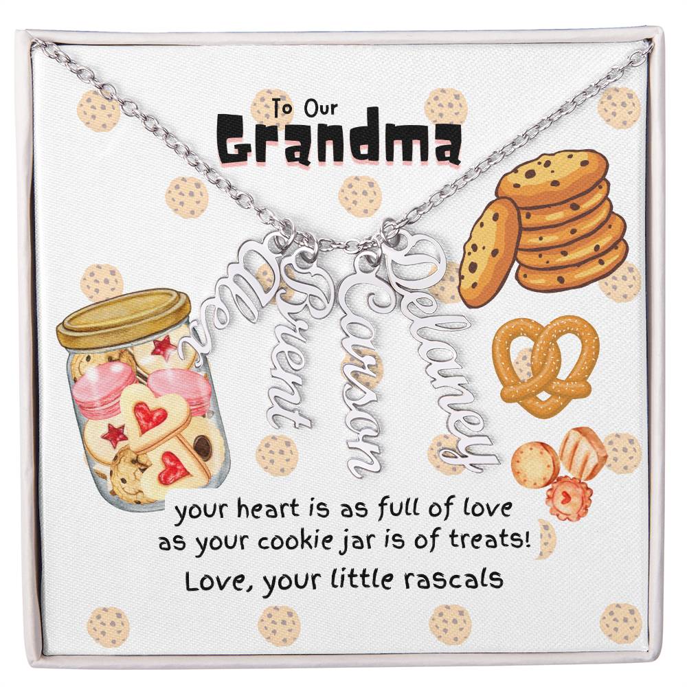Personalized Name Necklace for Grandma who has everything | Cherished Keepsake Sentimental gift for your Grandmother | Cookie Jar Love