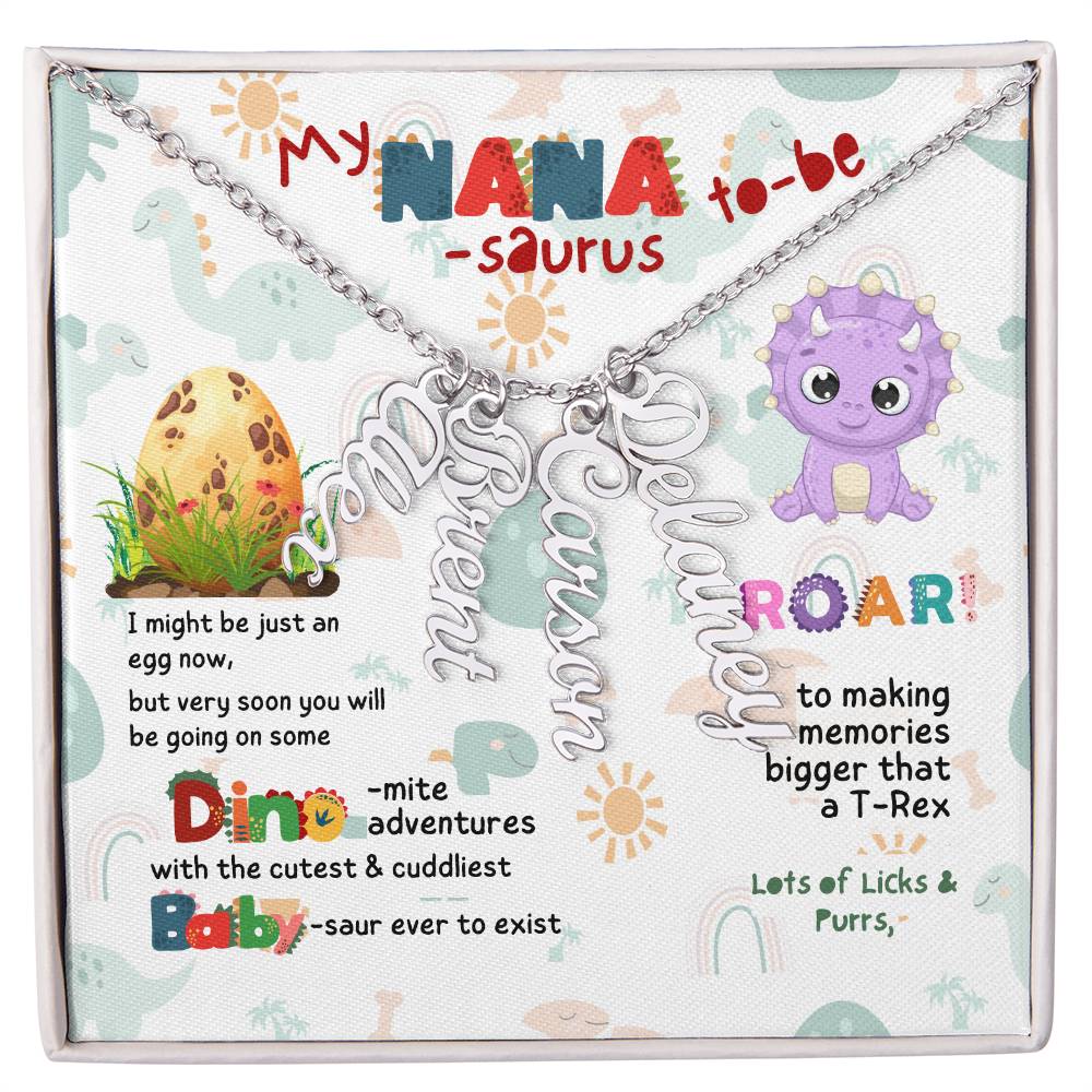 Personalized Name Necklace for Grandma who has everything | Cherished Keepsake Sentimental gift for your Grandmother | Nana-saurus