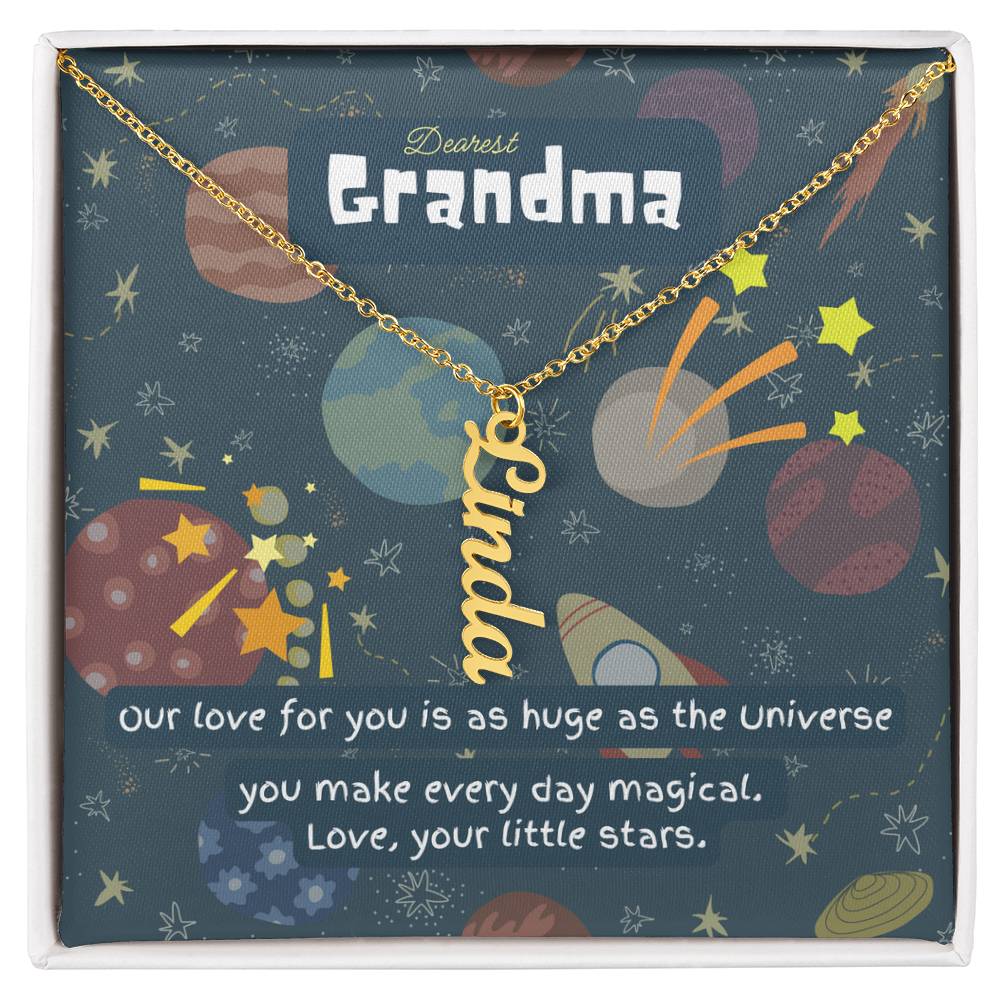 Personalized Name Necklace for Grandma who has everything | Cherished Keepsake Sentimental gift for your Grandmother | Love as huge as the Universe