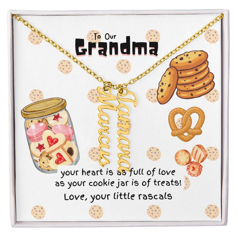 Personalized Name Necklace for Grandma who has everything | Cherished Keepsake Sentimental gift for your Grandmother | Cookie Jar Love