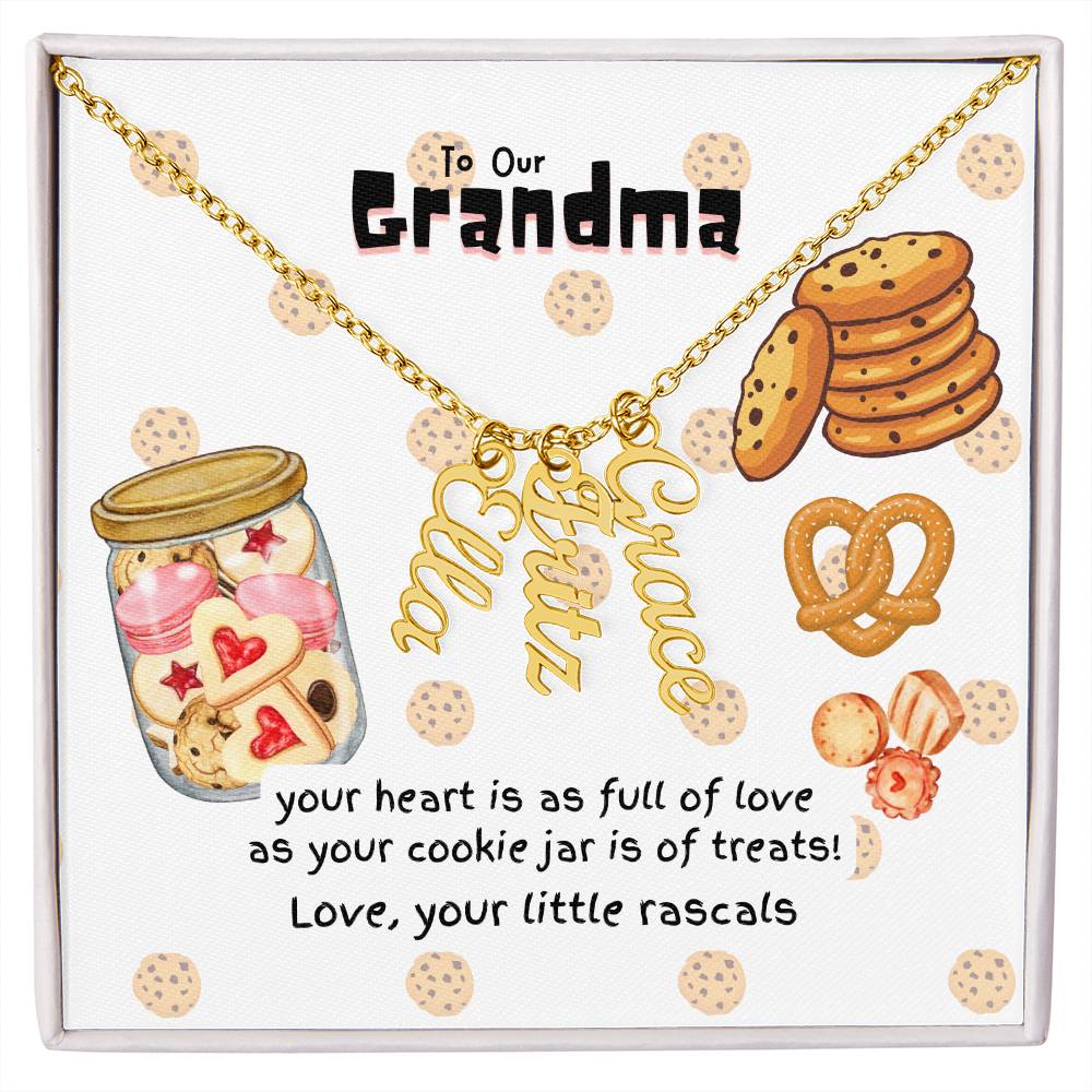 Personalized Name Necklace for Grandma who has everything | Cherished Keepsake Sentimental gift for your Grandmother | Cookie Jar Love