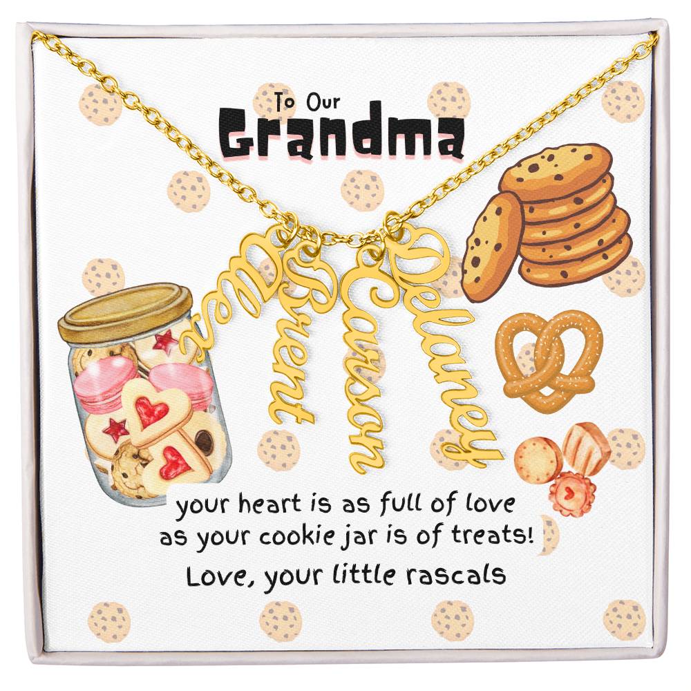 Personalized Name Necklace for Grandma who has everything | Cherished Keepsake Sentimental gift for your Grandmother | Cookie Jar Love