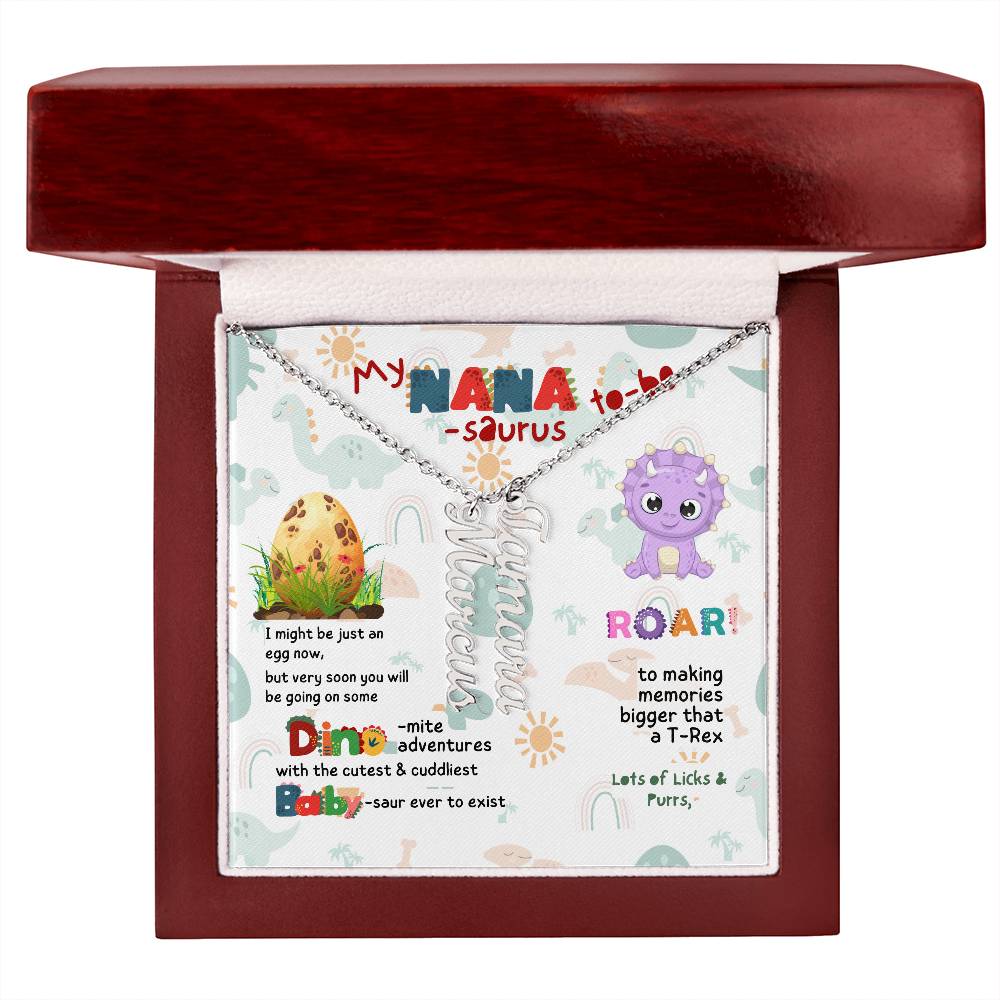 Personalized Name Necklace for Grandma who has everything | Cherished Keepsake Sentimental gift for your Grandmother | Nana-saurus