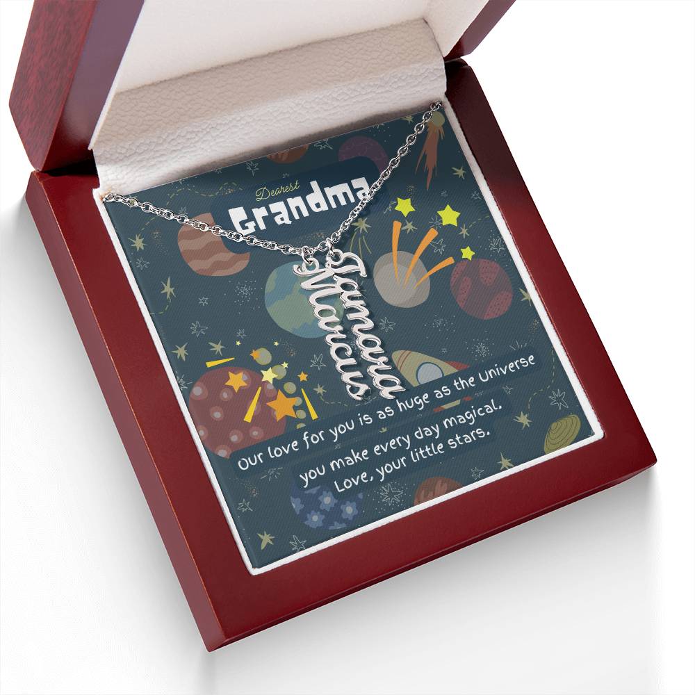 Personalized Name Necklace for Grandma who has everything | Cherished Keepsake Sentimental gift for your Grandmother | Love as huge as the Universe