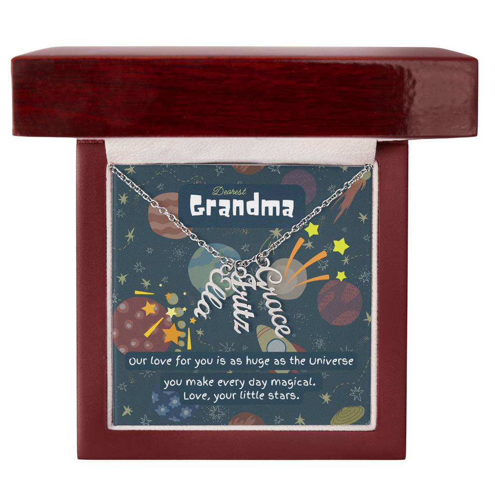 Personalized Name Necklace for Grandma who has everything | Cherished Keepsake Sentimental gift for your Grandmother | Love as huge as the Universe