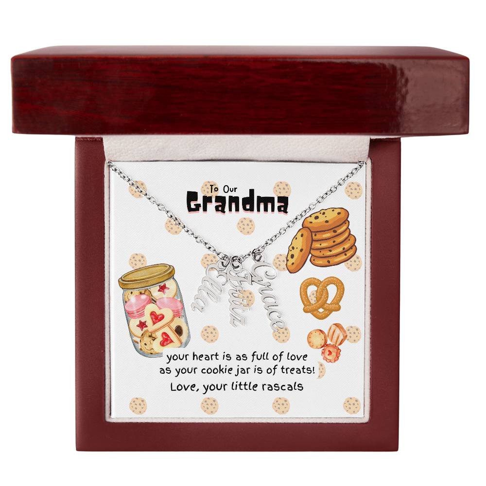 Personalized Name Necklace for Grandma who has everything | Cherished Keepsake Sentimental gift for your Grandmother | Cookie Jar Love