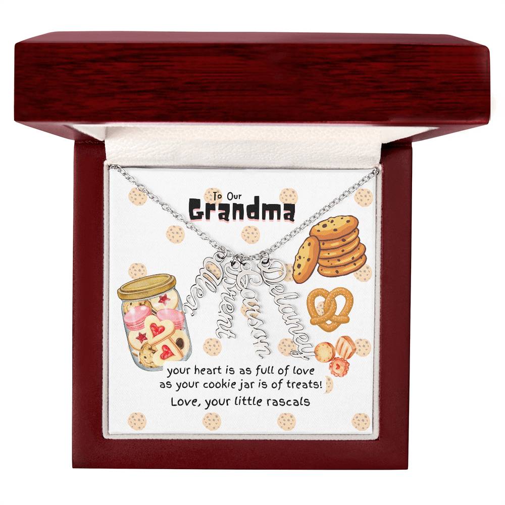 Personalized Name Necklace for Grandma who has everything | Cherished Keepsake Sentimental gift for your Grandmother | Cookie Jar Love