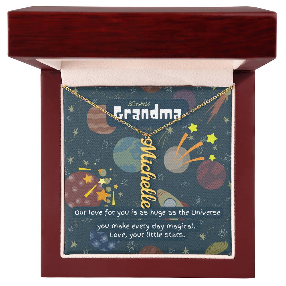 Personalized Name Necklace for Grandma who has everything | Cherished Keepsake Sentimental gift for your Grandmother | Love as huge as the Universe