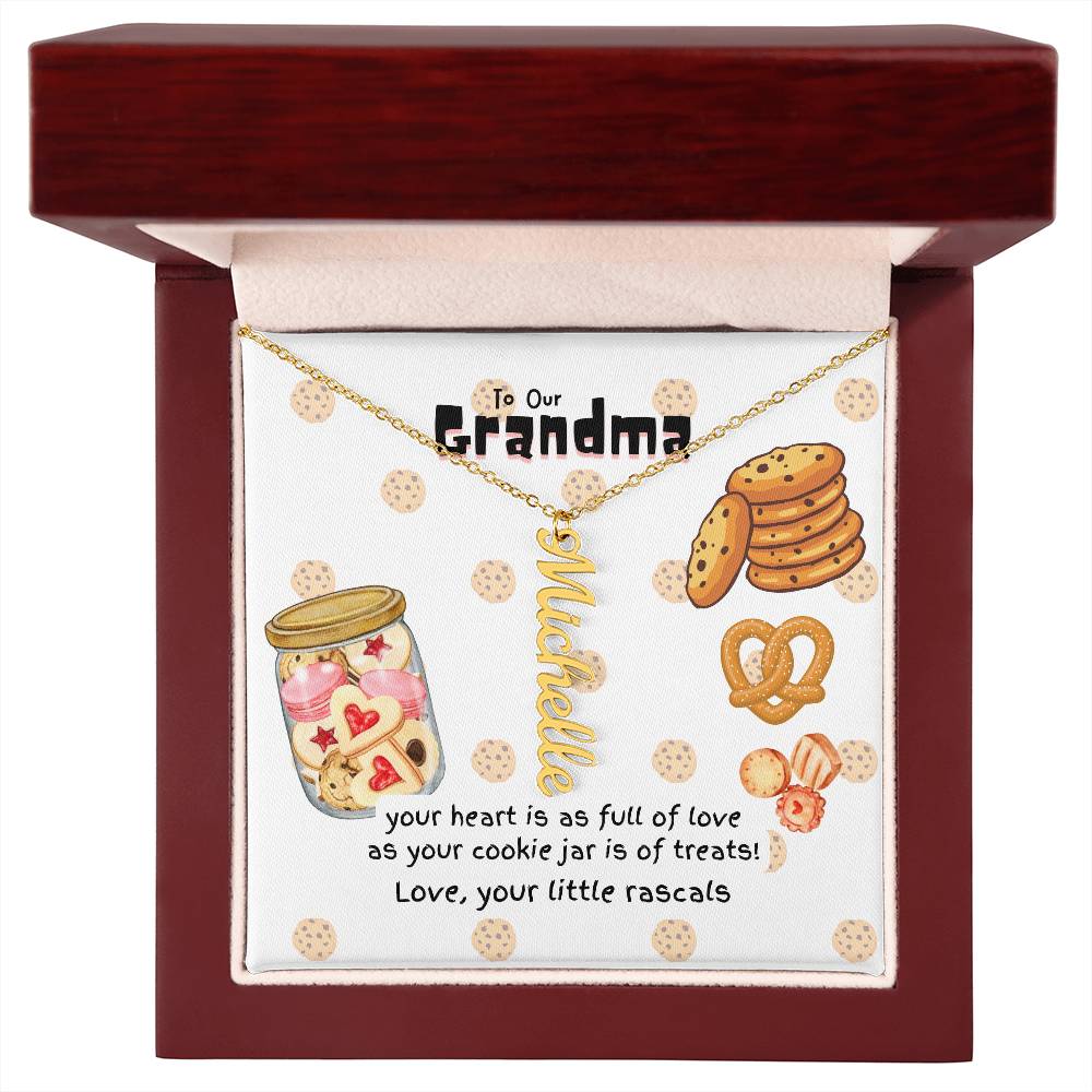 Personalized Name Necklace for Grandma who has everything | Cherished Keepsake Sentimental gift for your Grandmother | Cookie Jar Love